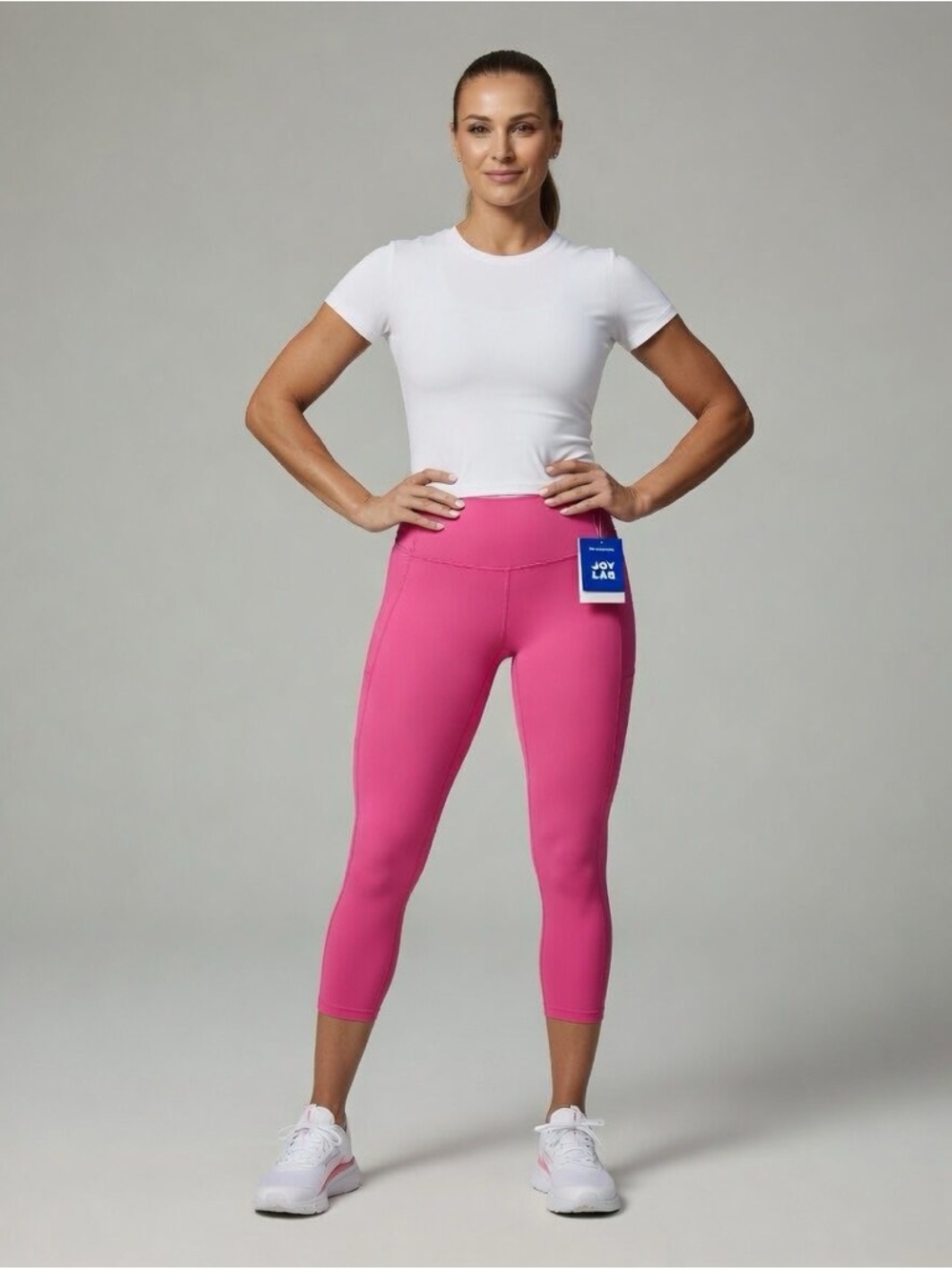 NWT JoyLab Women’s Hot Pink High-Waisted 7/8 Length Leggings | Size XXL